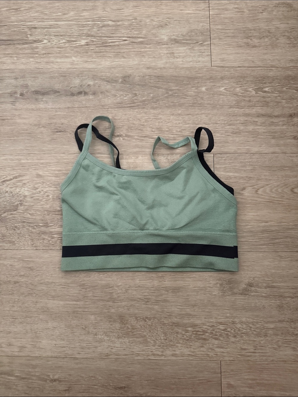The Upside Women’s Mint Green Sports Bralette with Black Trim